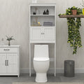 2-Tier Over The Toilet Storage Cabinet with 2 Doors White A71713