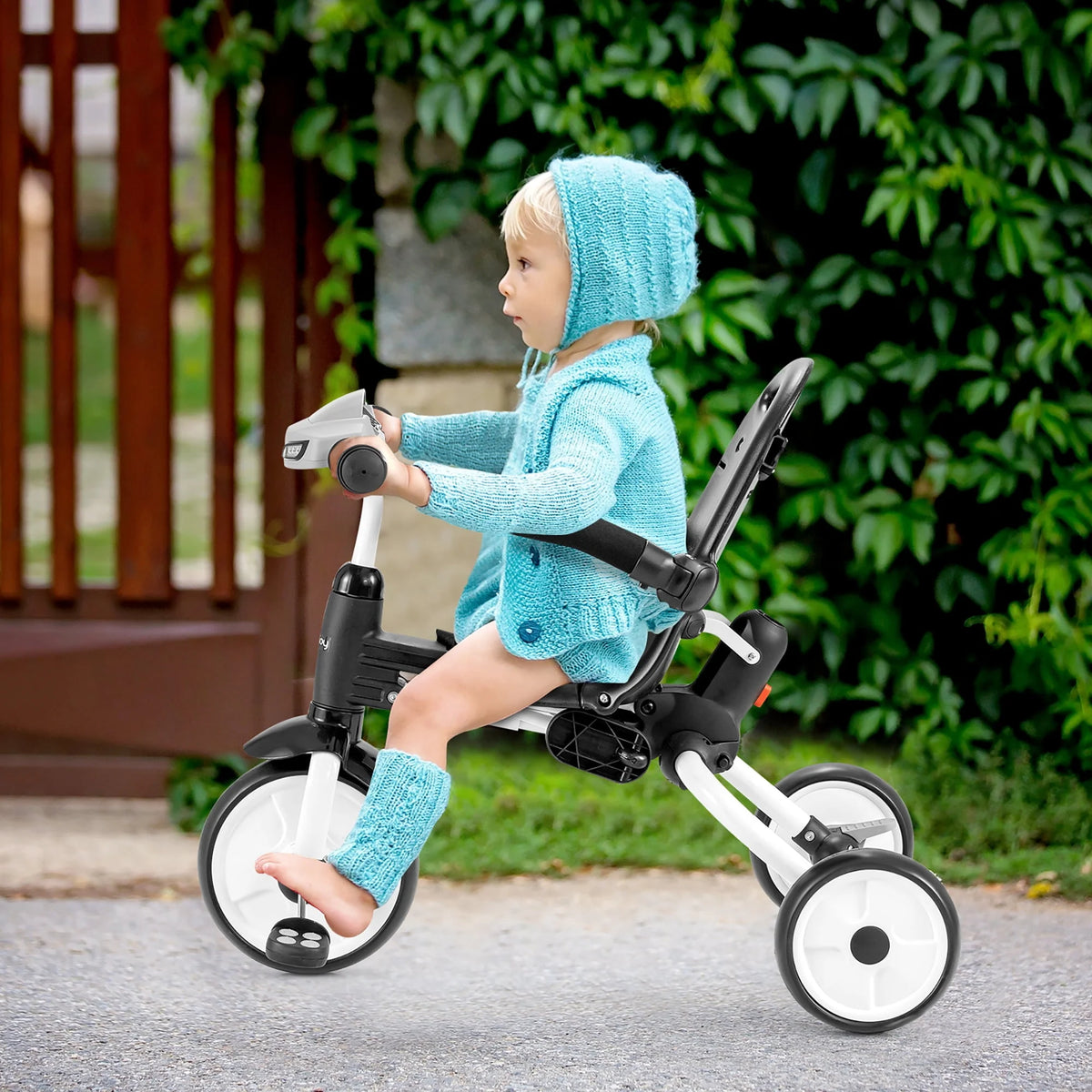 Folding Baby Tricycle Toddler Bike Stroller Gray H199079