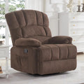 Oversized Dark Brown Manual Rocking Recliner Chair Y9538