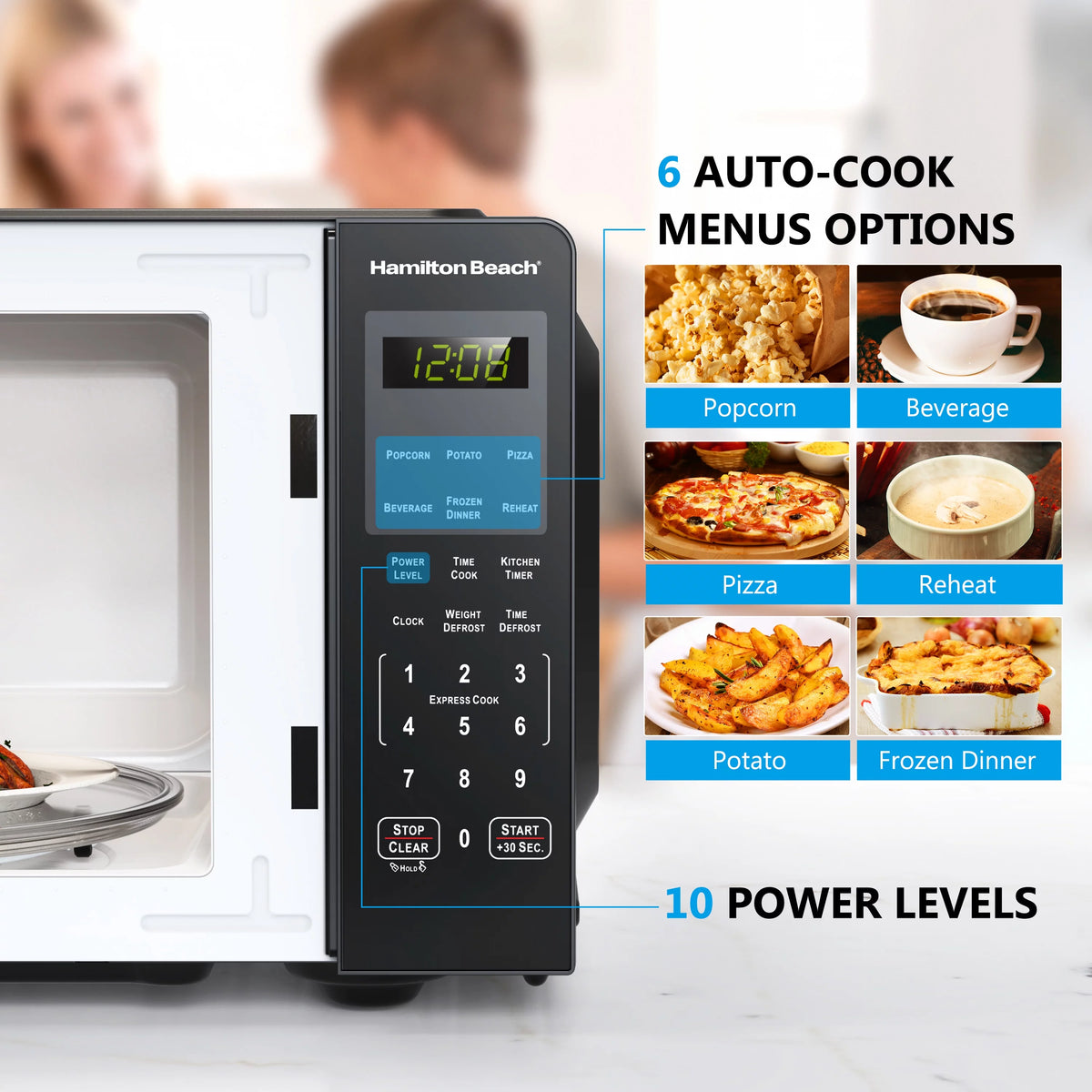 0.9 Cu ft 900 Watts Black Stainless Steel Microwave Oven G9059