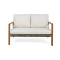 Acacia Wood Loveseat with Wicker Accents W9450