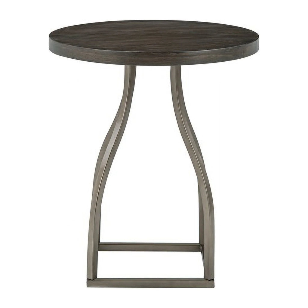 Round Walnut Veneer Table K656622