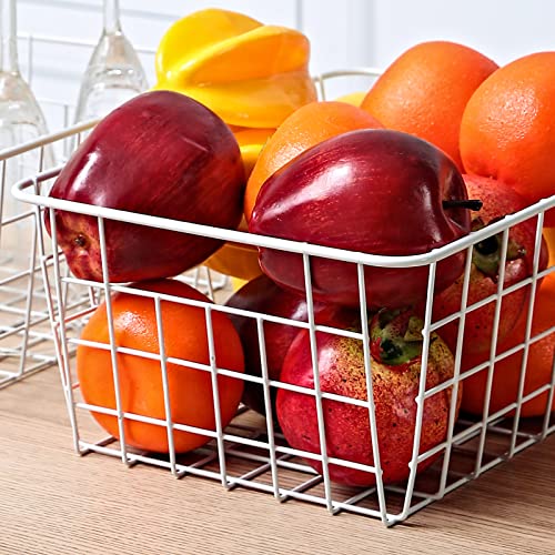 White Wire Storage Baskets Set of 4 G4649