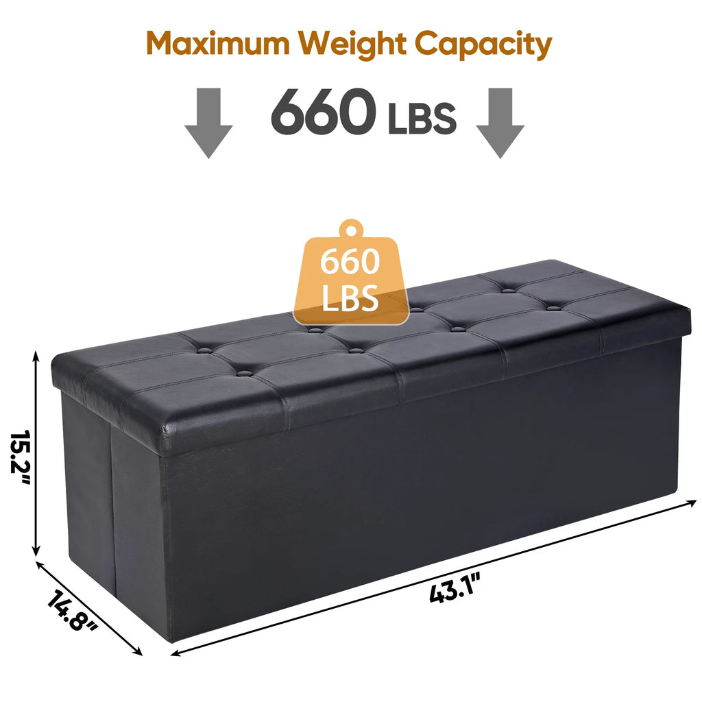 43 Inches Folding Storage Ottoman Bench M182241