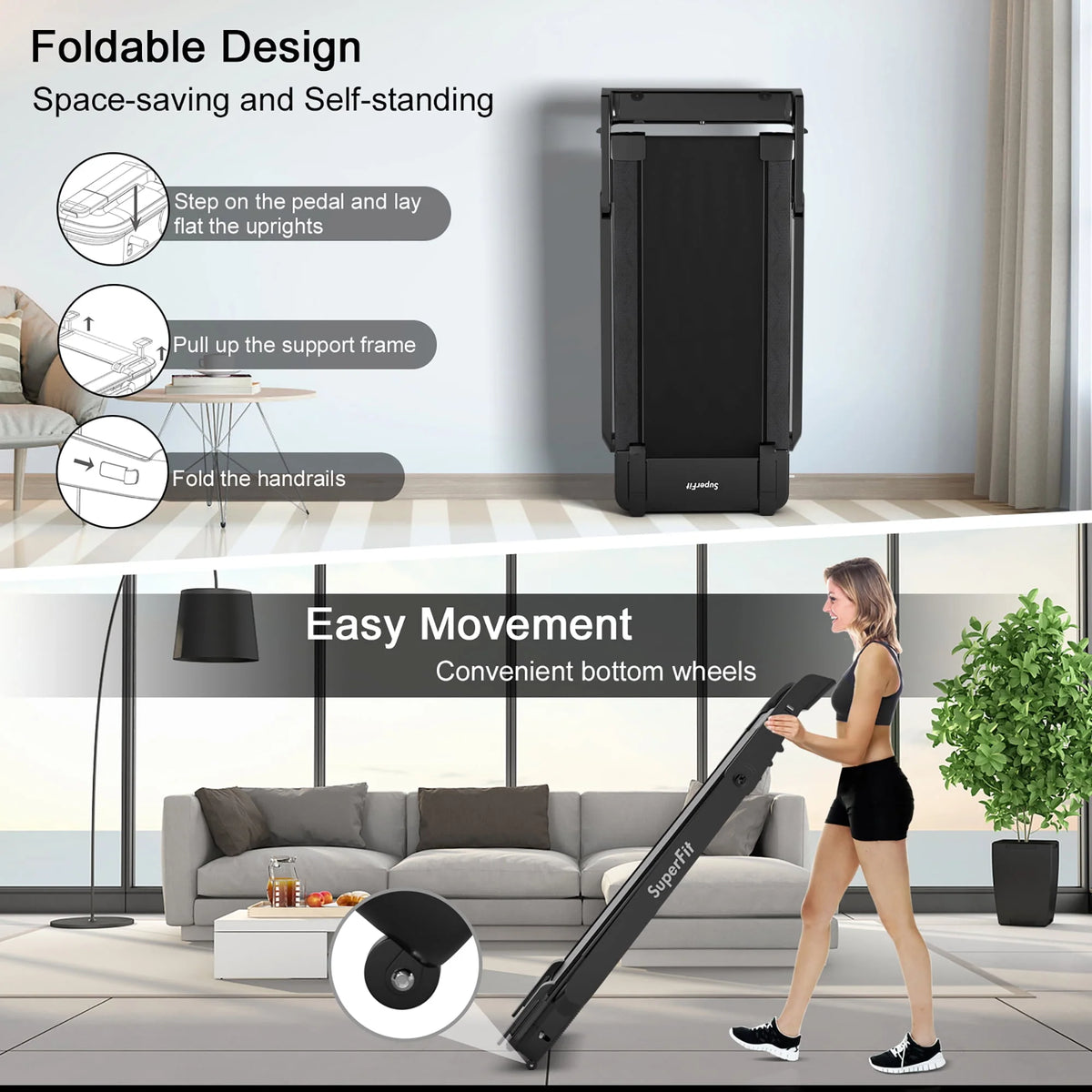 4.0HP Foldable Electric Treadmill U651176