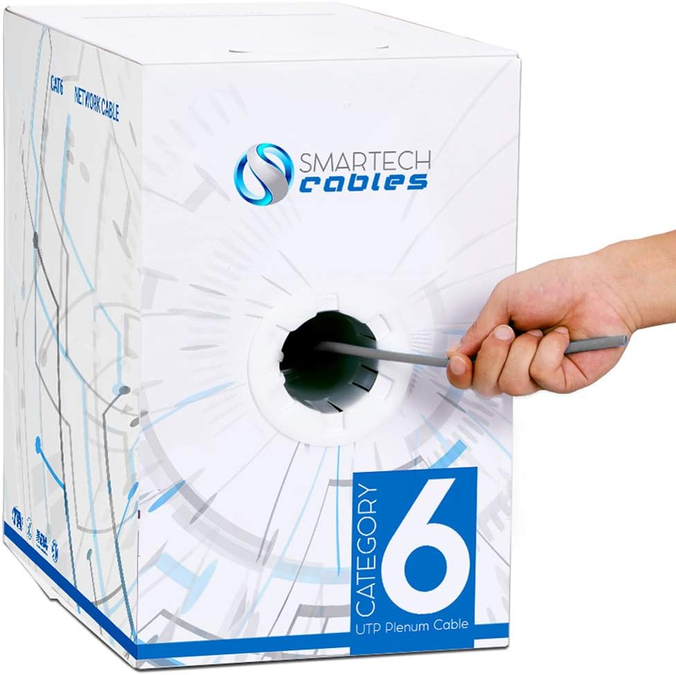 White CAT6 Plenum 1000ft Bulk Ethernet Cable B987185