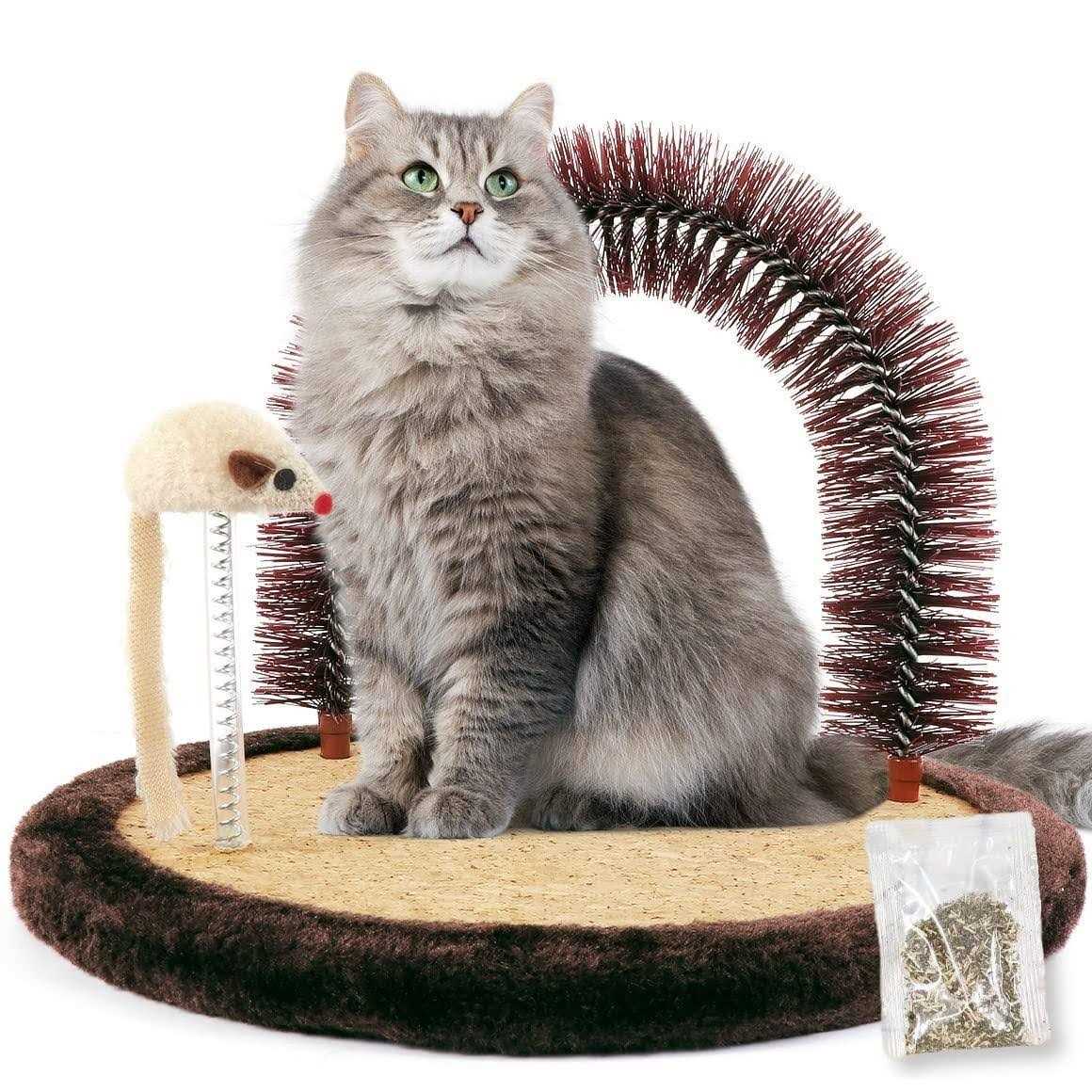 Cat Self Groomer Massager with Scratching Pad and Catnip Toy B267465