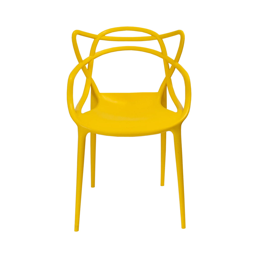 Yellow Molded Plastic Dining Chair Set of 2 Q459375