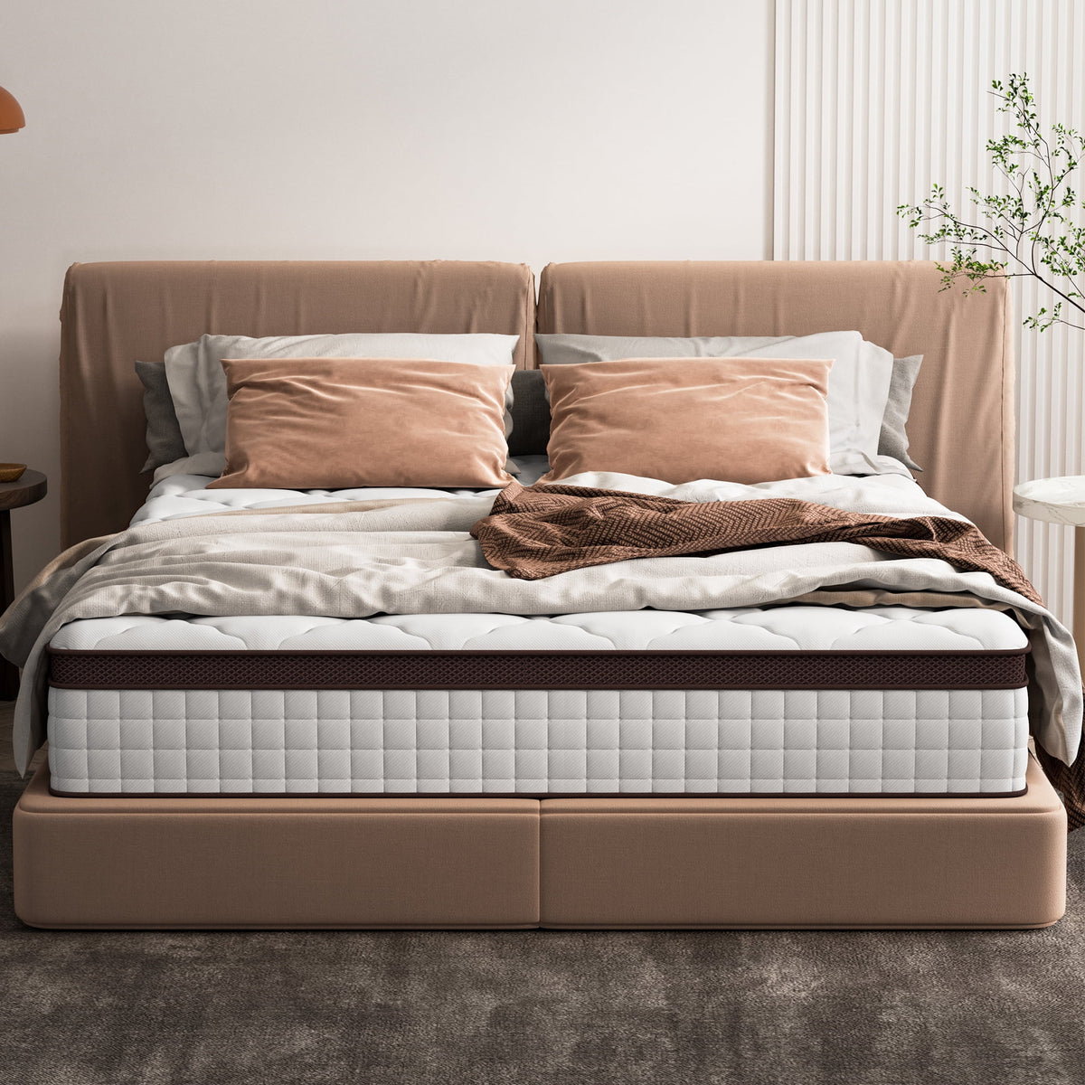 Queen Size 8 inch Hybrid Mattress with Cooling Gel Memory Foam V7640