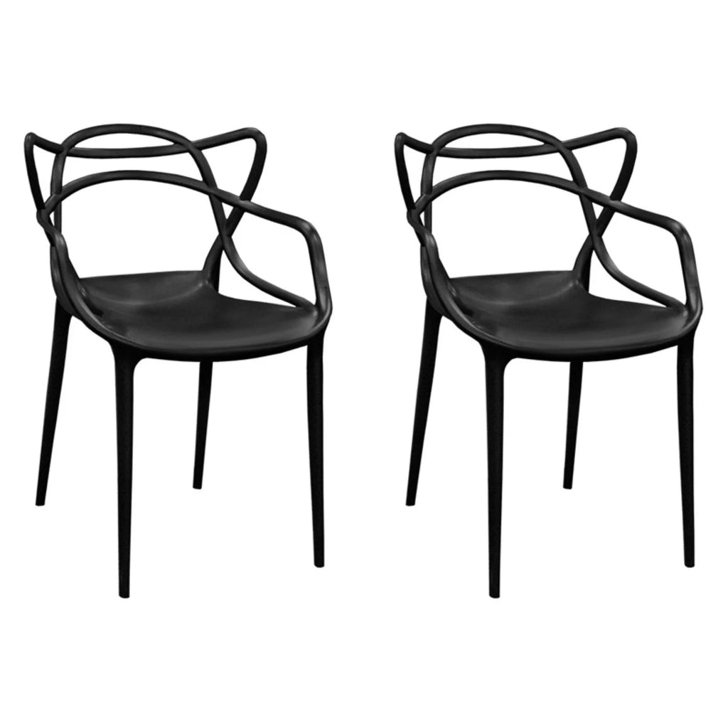 Yellow Molded Plastic Dining Chair Set of 2 Q459375