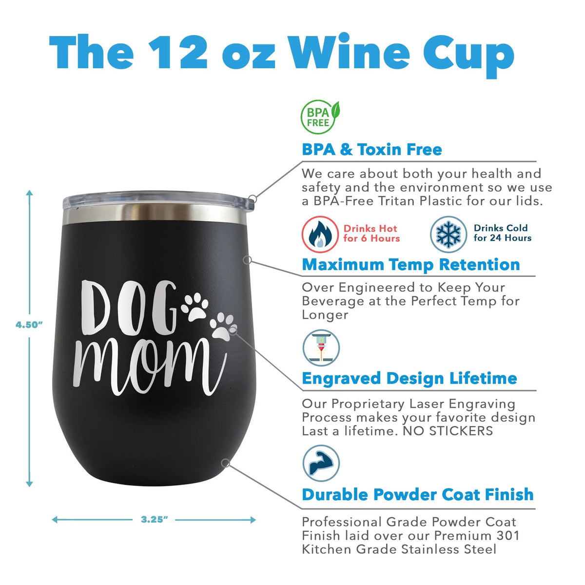 Engraved 12 oz Red Wine Cup U622