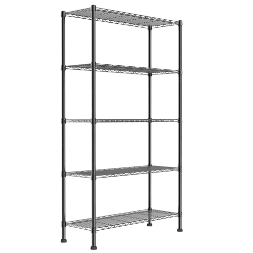 5-Wire Metal Storage Rack Adjustable Shelves T8434