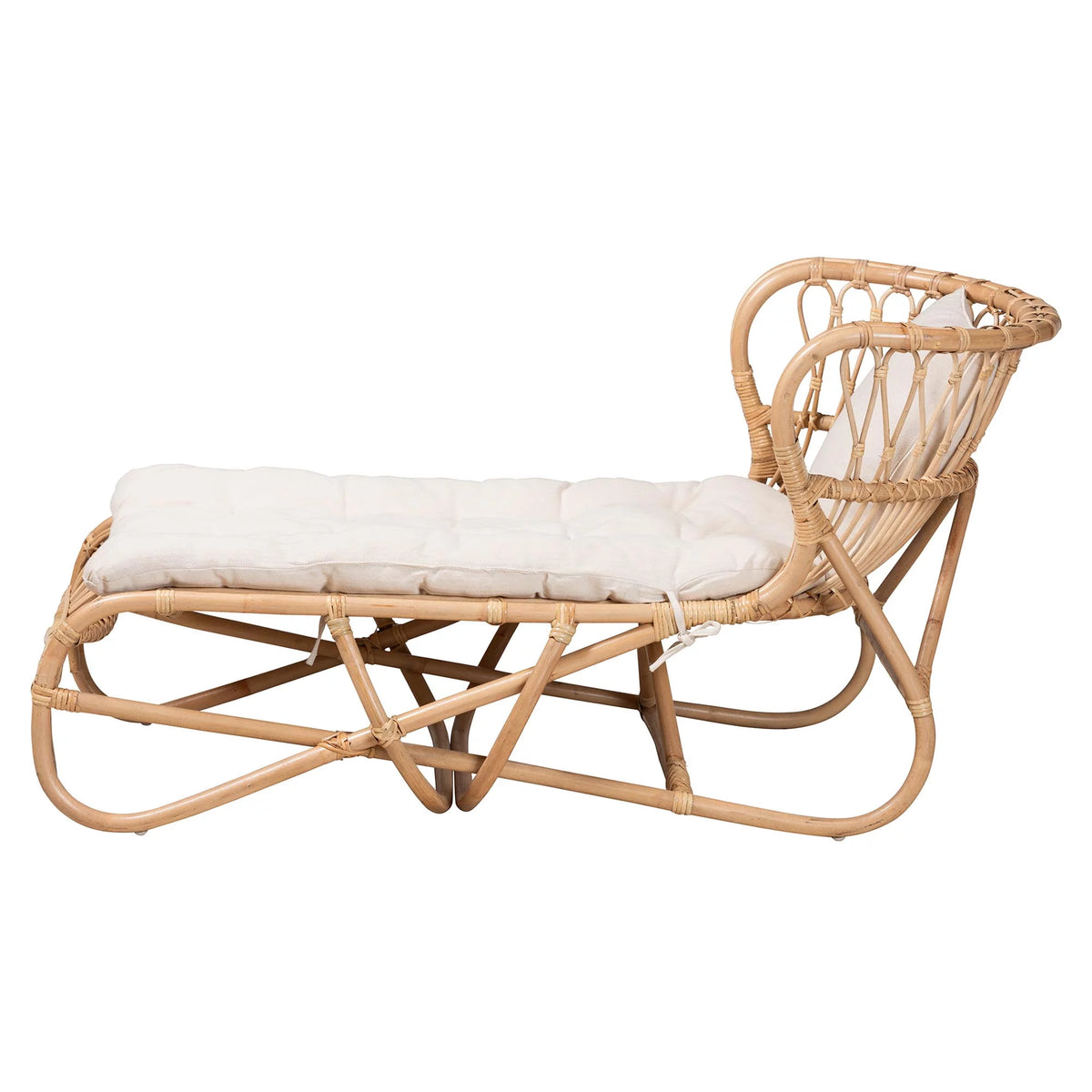 Natural Brown Rattan Chaise V3125
