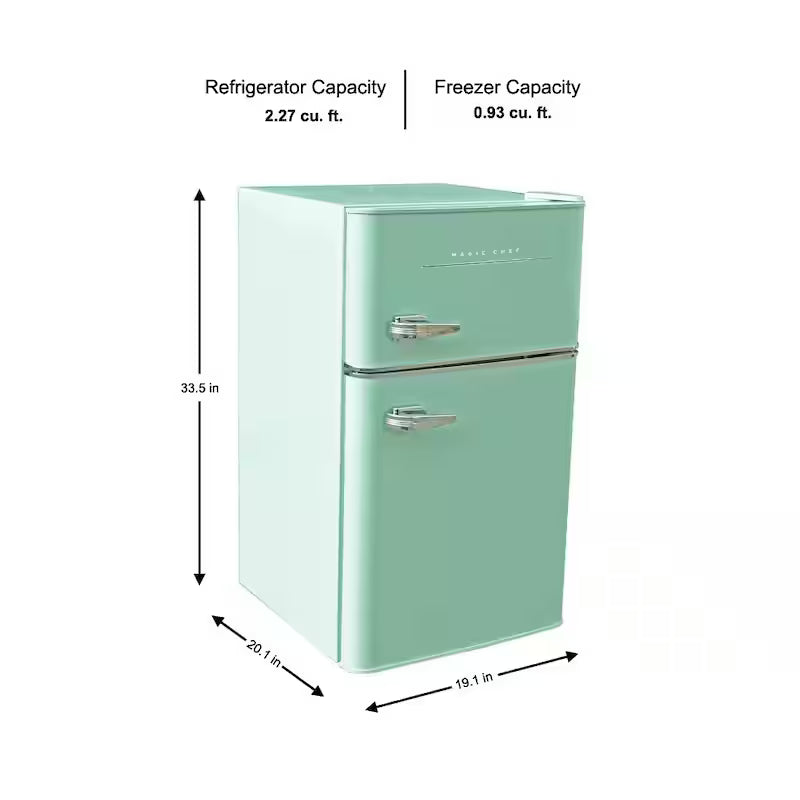 Mint Green 3.2 cu. ft. 2-Door Mini Fridge E7322
