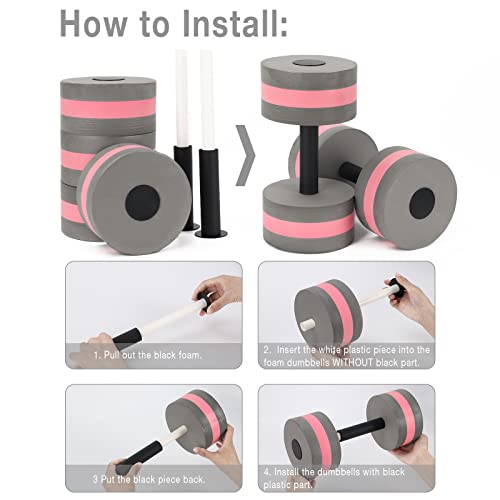 Water Dumbbells 2PCS Foam Barbells C694559
