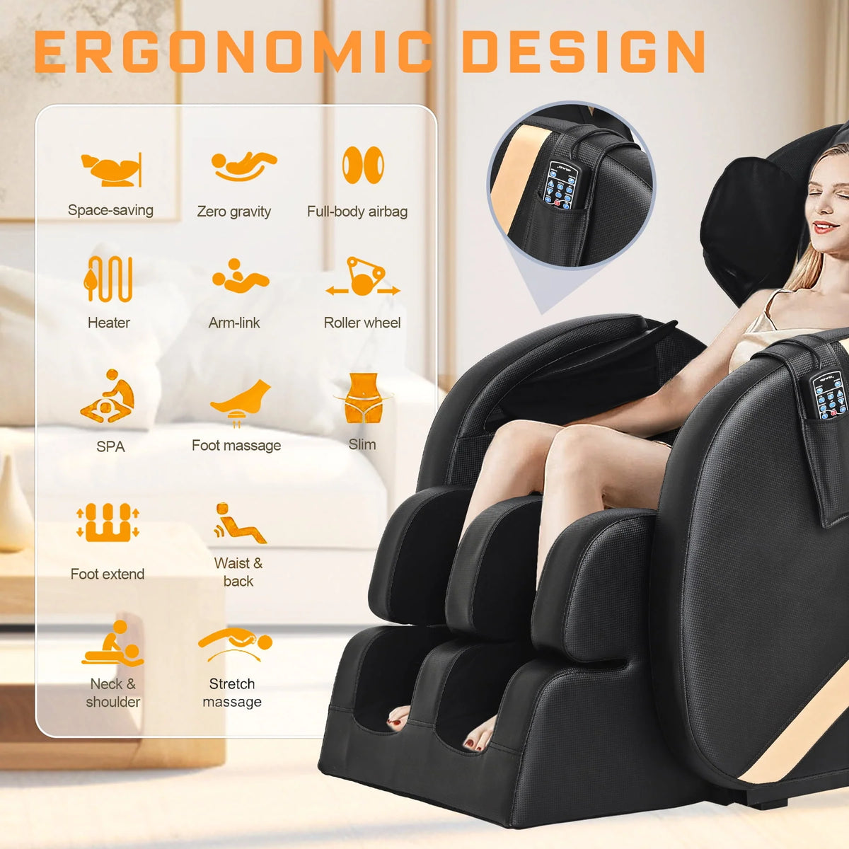Small Zero Gravity Full Body Massage Chair with Heating and Airbags O9515