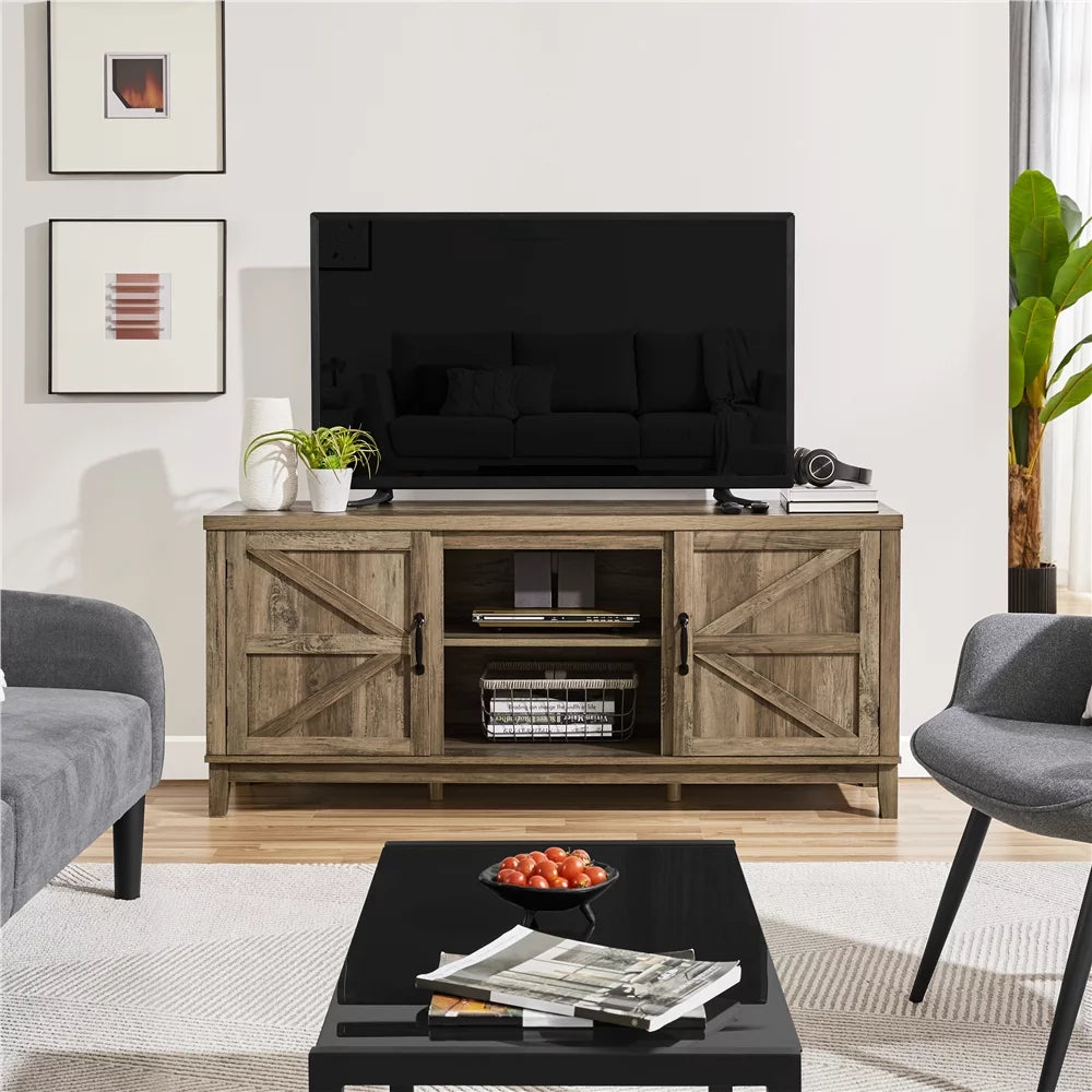 Rustic Oak Storage TV Stand B784