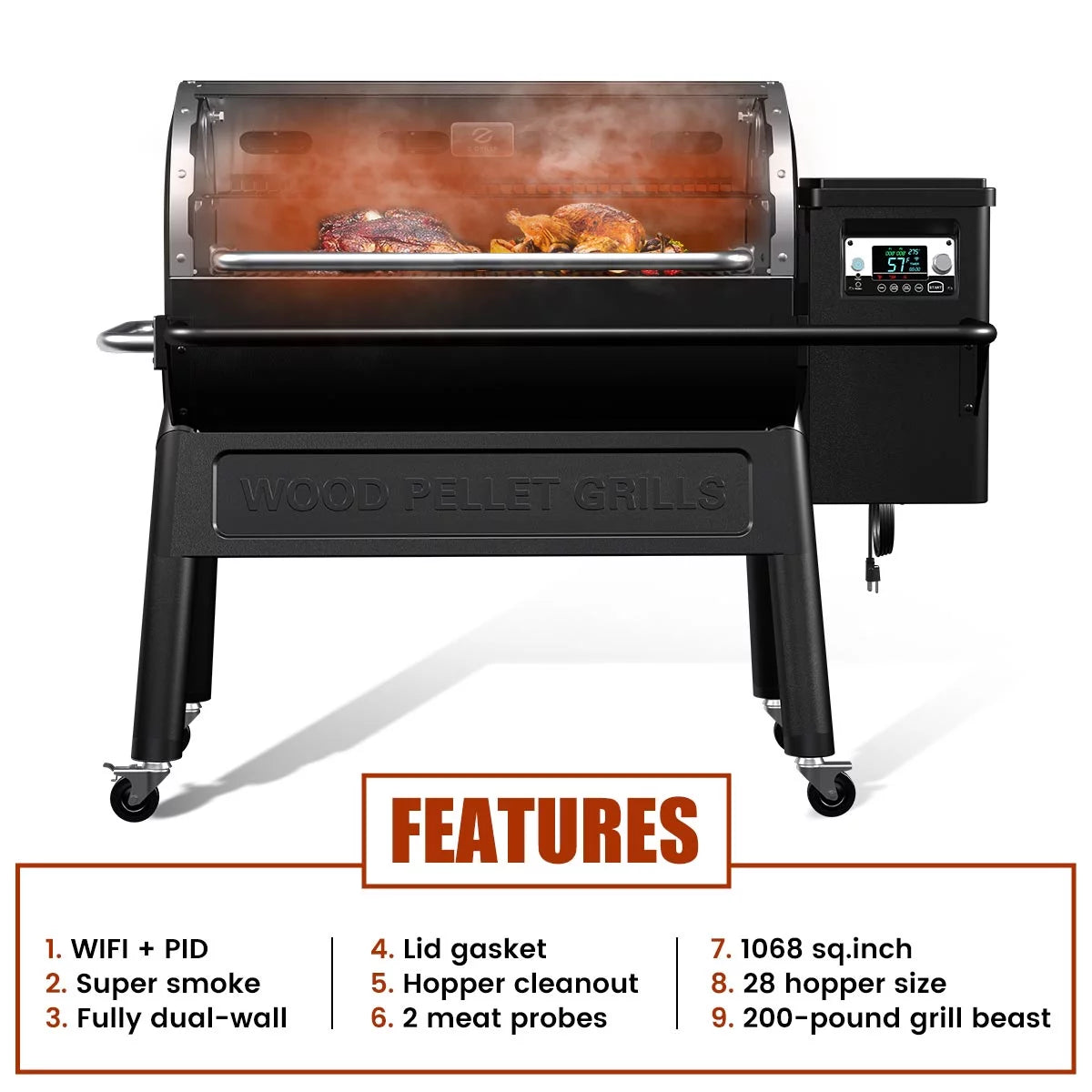 Wood Pellet Grill & Smoker with WiFi Q53805