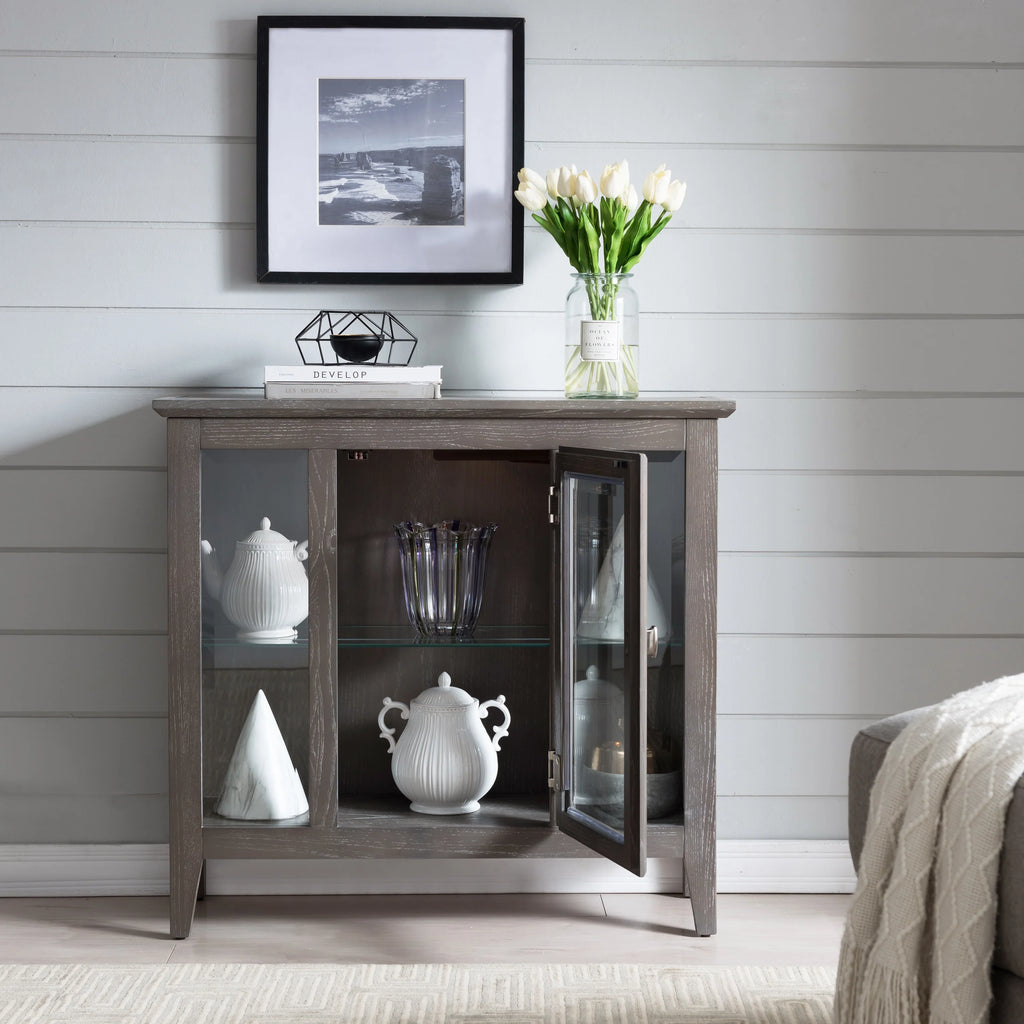 One Door Curio Cabinet with Interior Light U803105