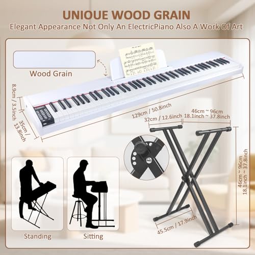 88 Key Weighted Hammer Action Digital Piano with Stand H107475