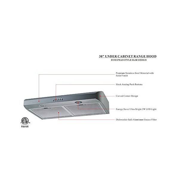30x22 350 CFM Stainless Steel Under Cabinet Range Hood X4969