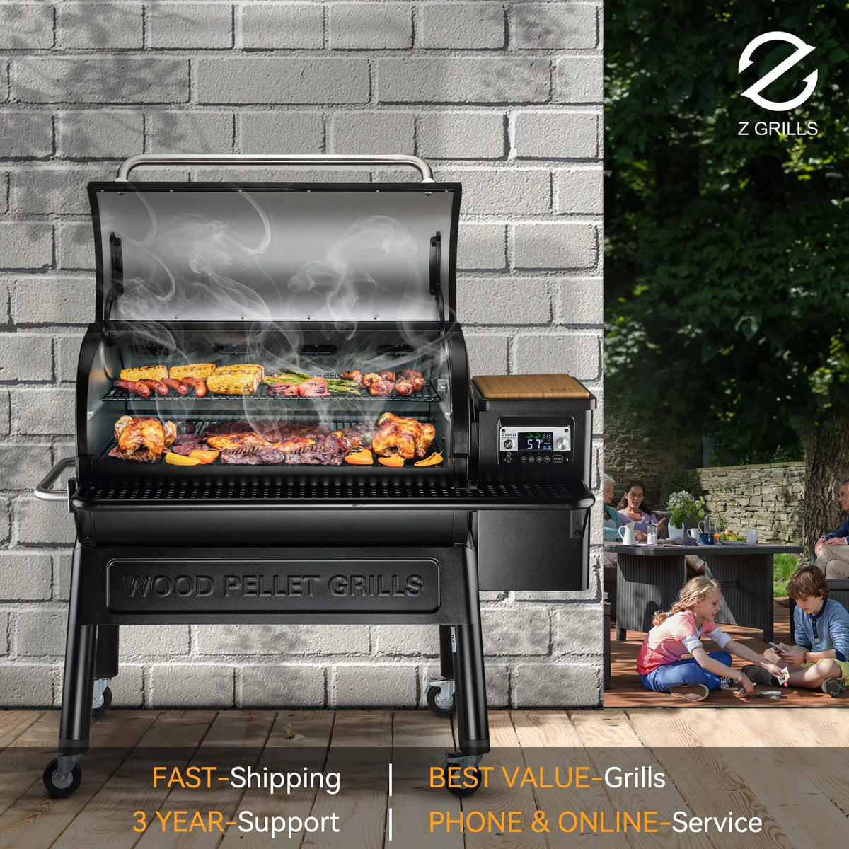 Wood Pellet Grill & Smoker with WiFi Q53805