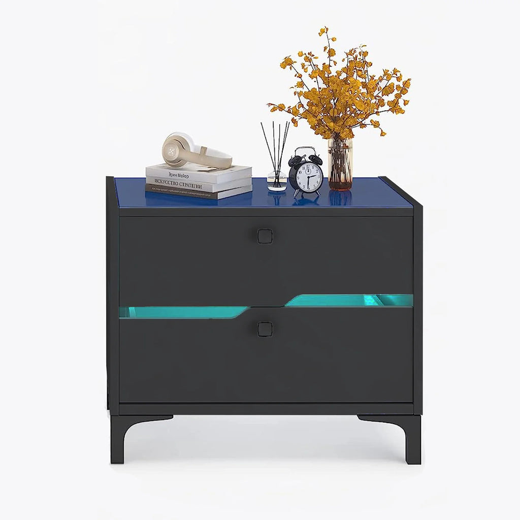 Modern Wood Bedside Table with 2 Drawers T613