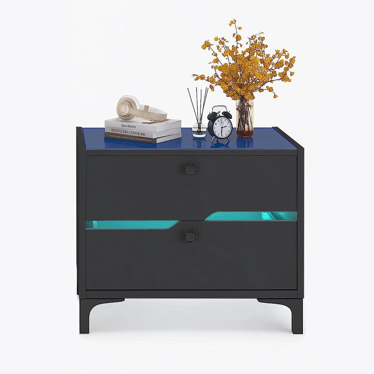 Modern Wood Bedside Table with 2 Drawers T613