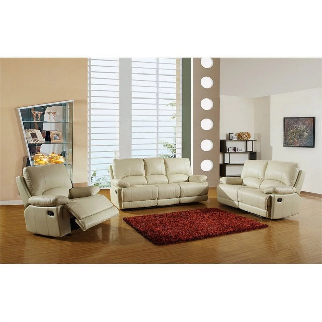 Beige Faux Leather Sofa Set L2312