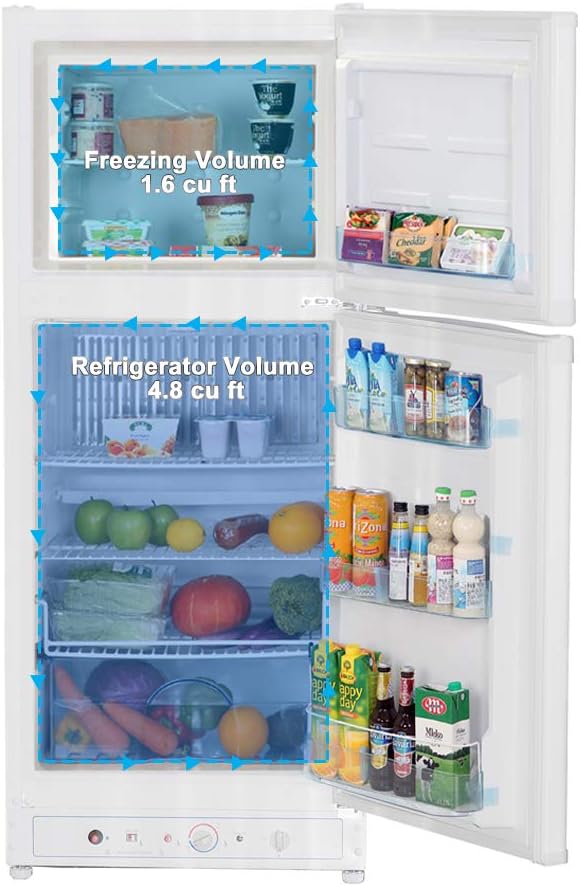 6.1 Cu.ft White Propane Refrigerator with Freezer Z394