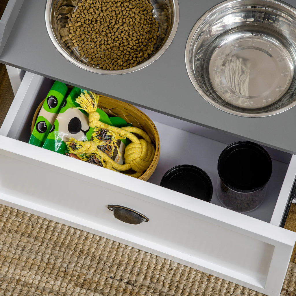 Large Elevated Dog Bowls with 2 Stainless Steel Bowls G498805