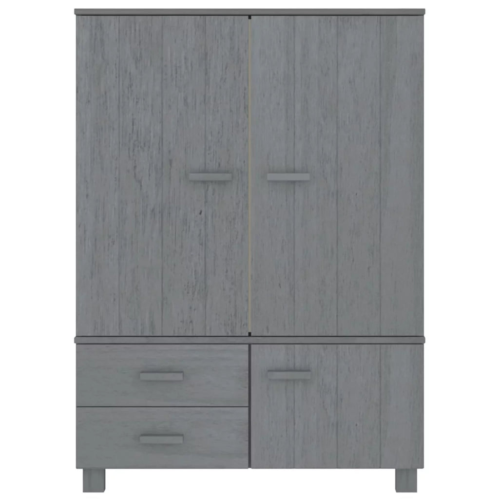 Dark Gray Solid Wood Pine Wardrobe W386834