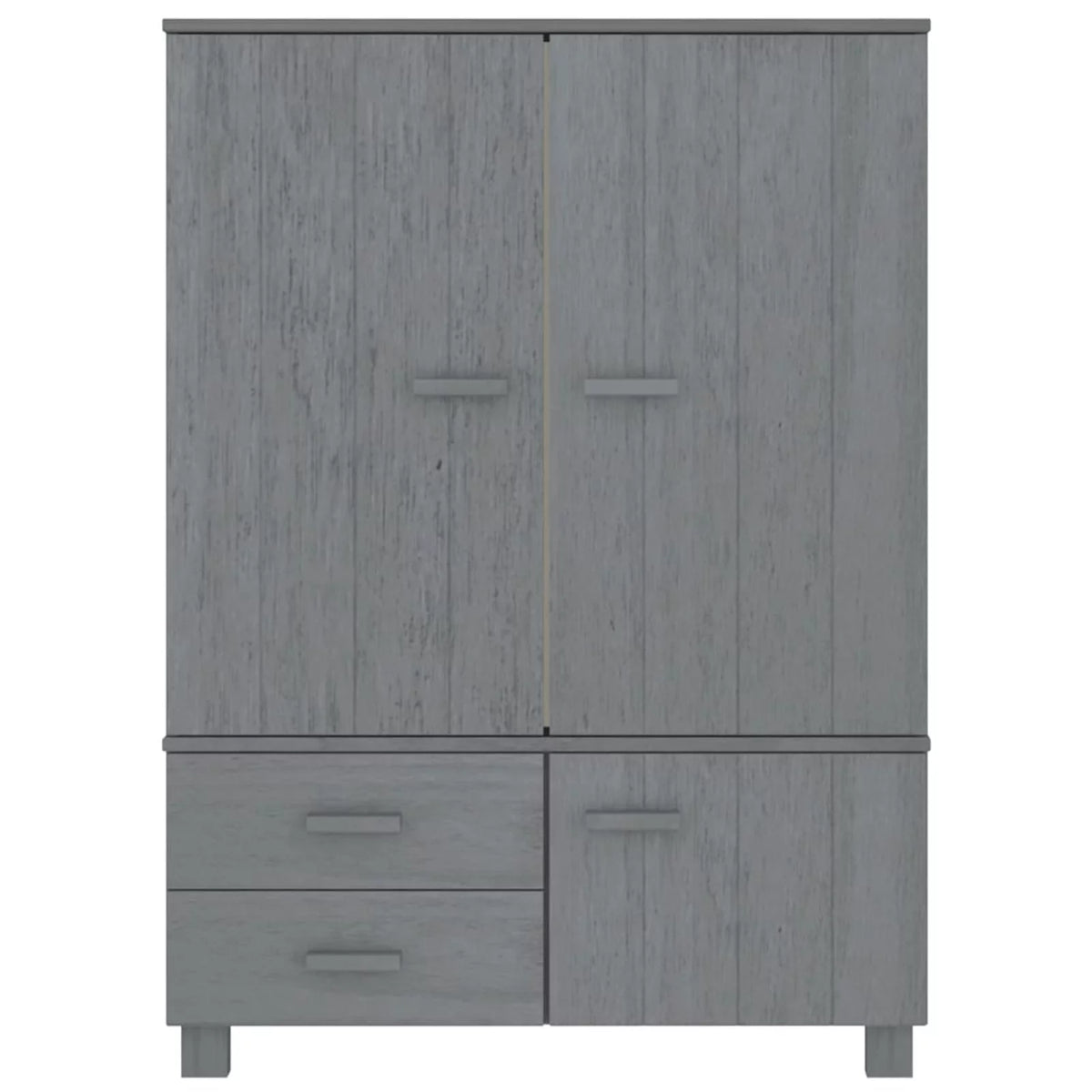 Dark Gray Solid Wood Pine Wardrobe W386834