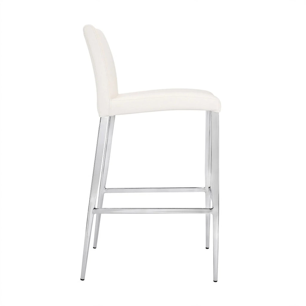 White Faux Leather 26" Counter Stool Set of 2 K370