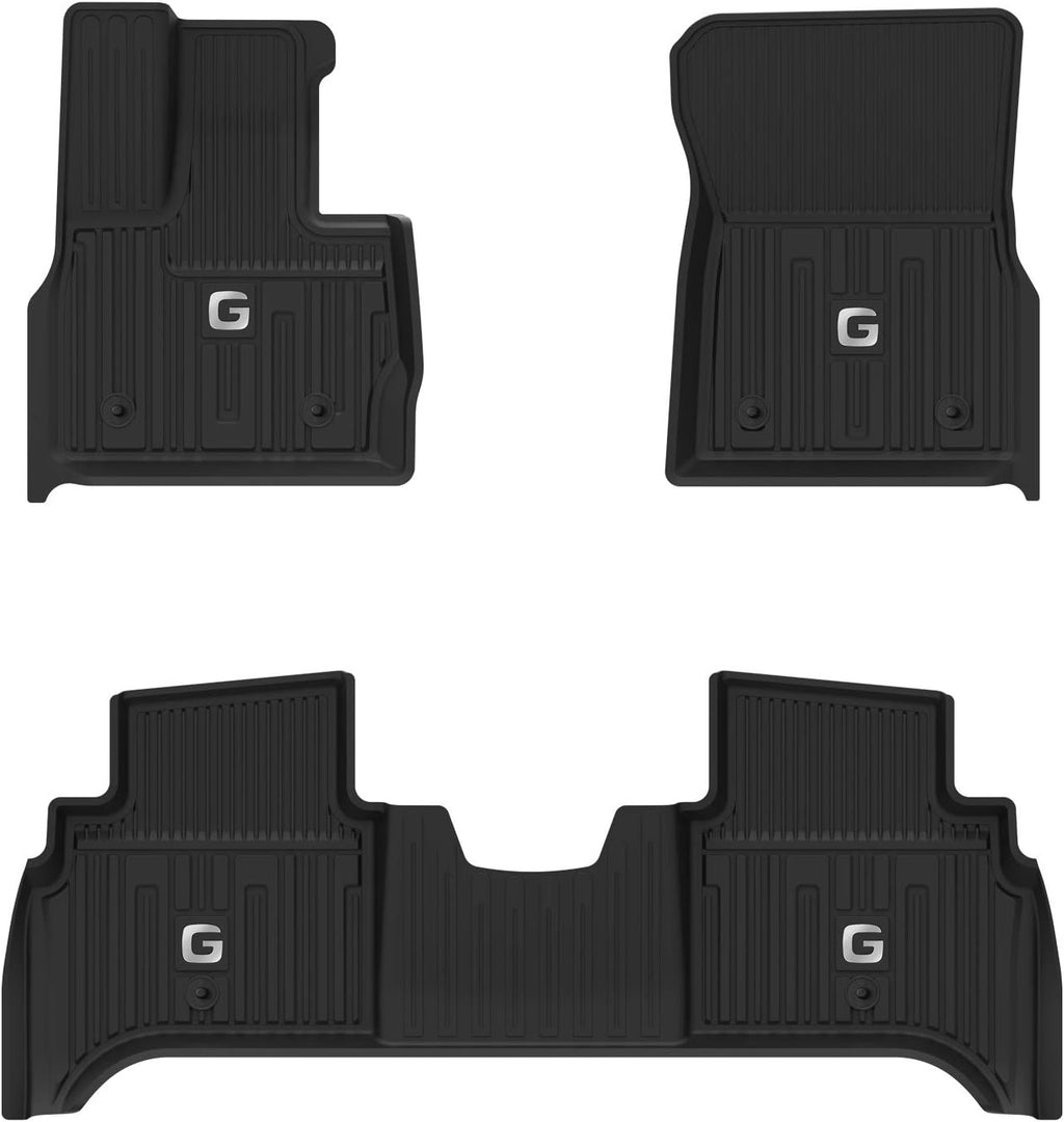 TPE All Weather Custom Fit Floor Mats 1st & 2nd Row Full Set Black V631141