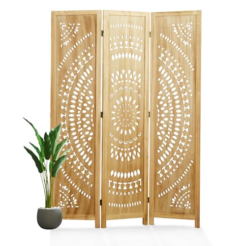 66.9 Inch 6 Panels Wood Carved Folding Room Divider R16229