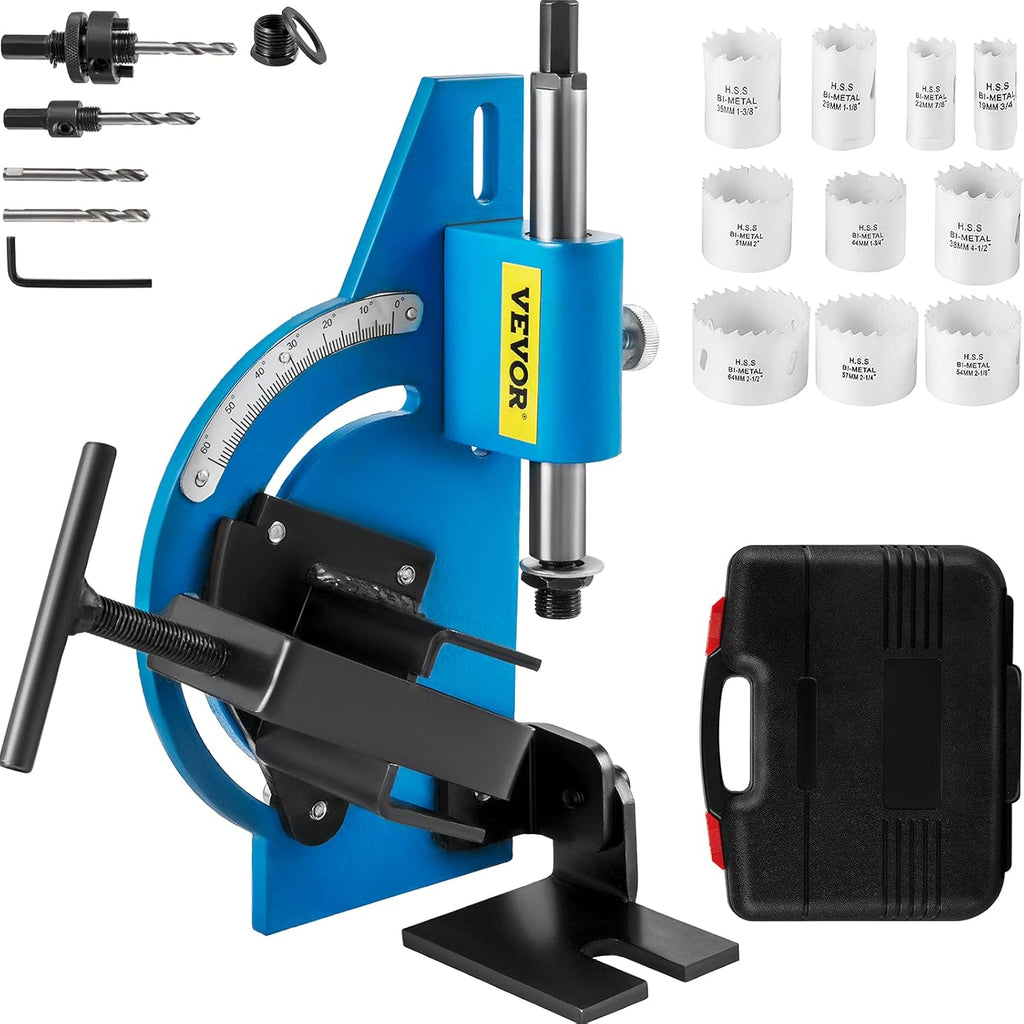 60 Degree Pipe Tubing Notcher with 13 Pc Hole Saw and Case A968