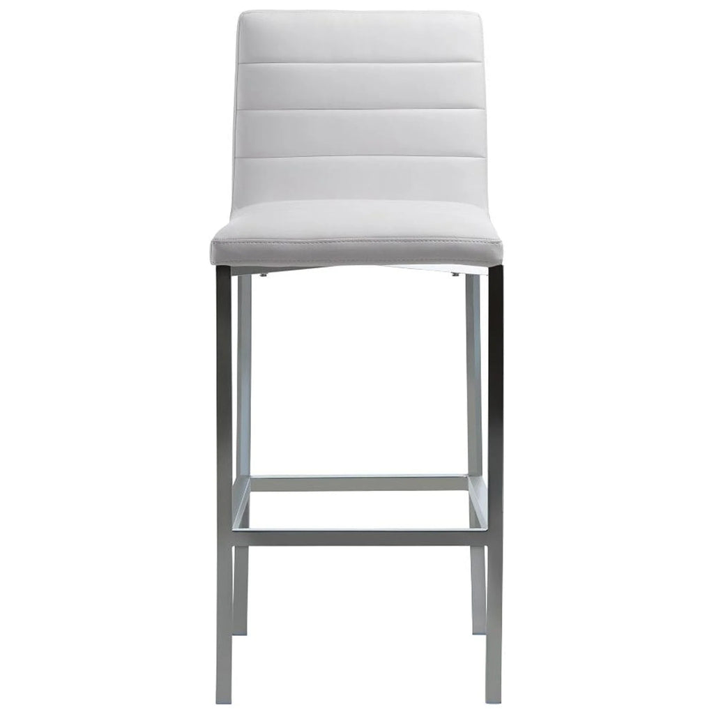 32" Round Marble Bar Table & 2 Metal Back Stool Set - White J511341