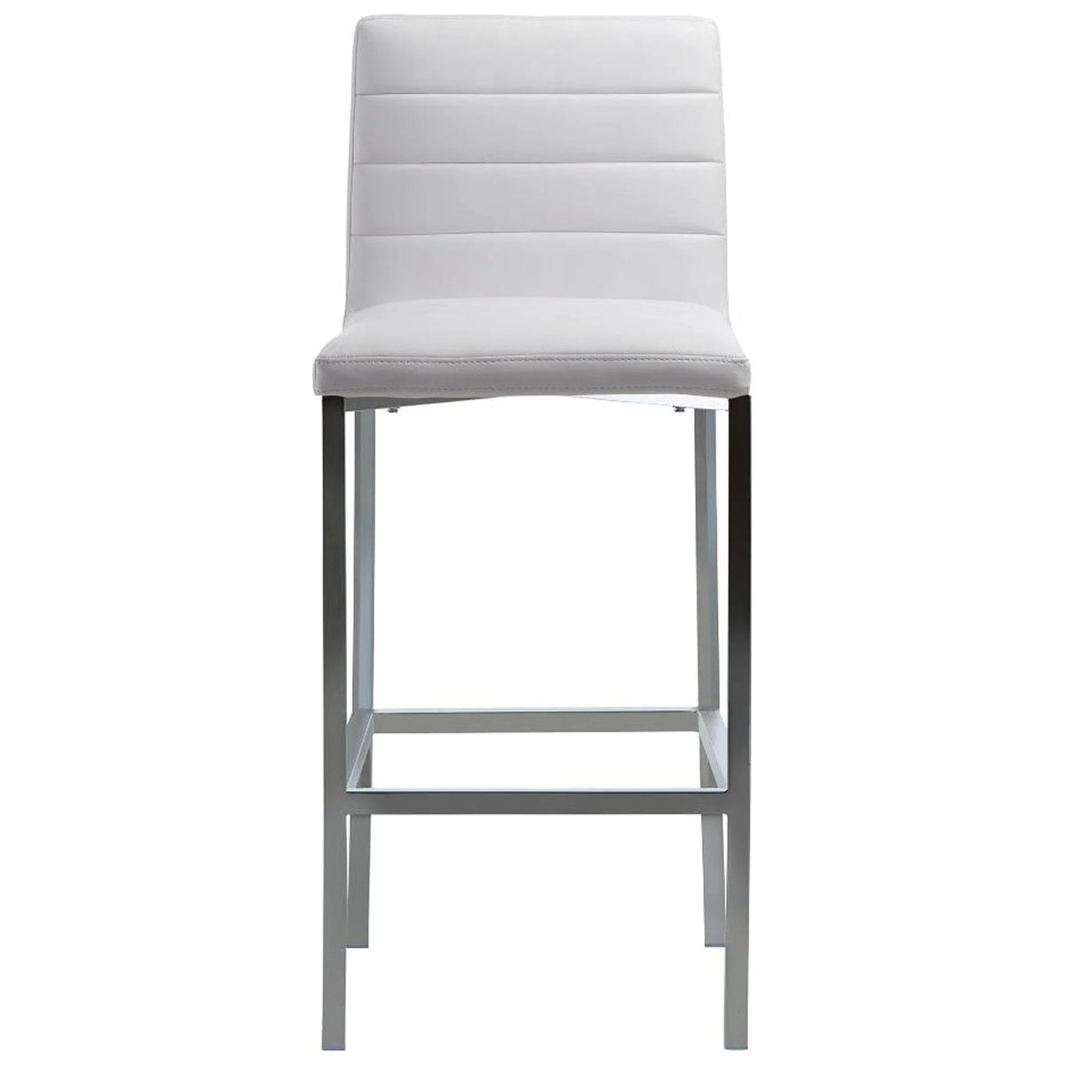 32" Round Marble Bar Table & 2 Metal Back Stool Set - White J511341