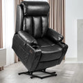 Black Faux Leather Power Lift Recliner Chair with Massage Heat E52727