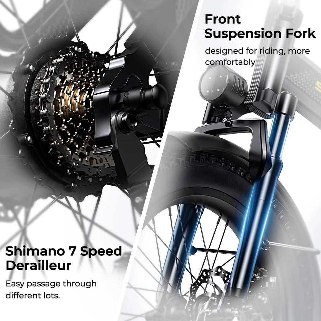 20 Fat Tire Folding Electric Bike 750W 48V 15Ah M8339