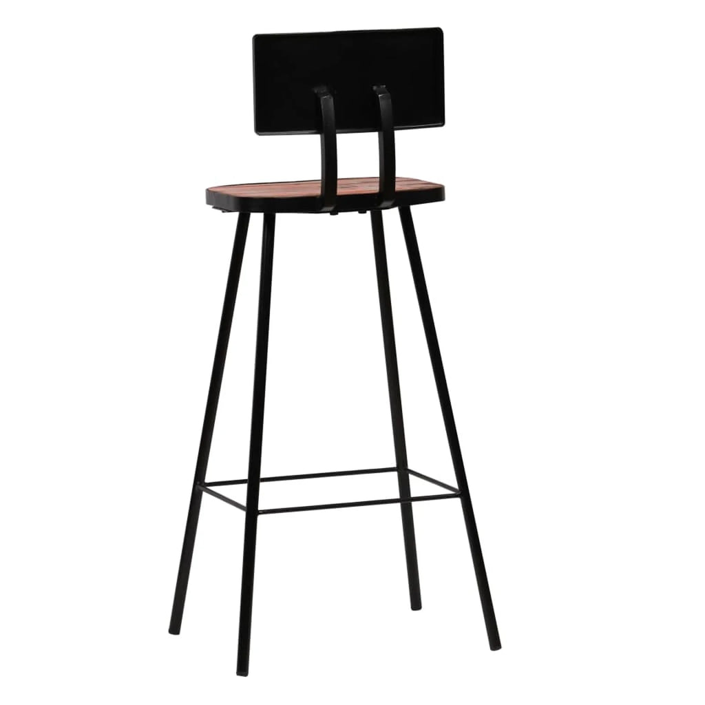 Solid Reclaimed Wood Bar Stools 2 pcs A12983