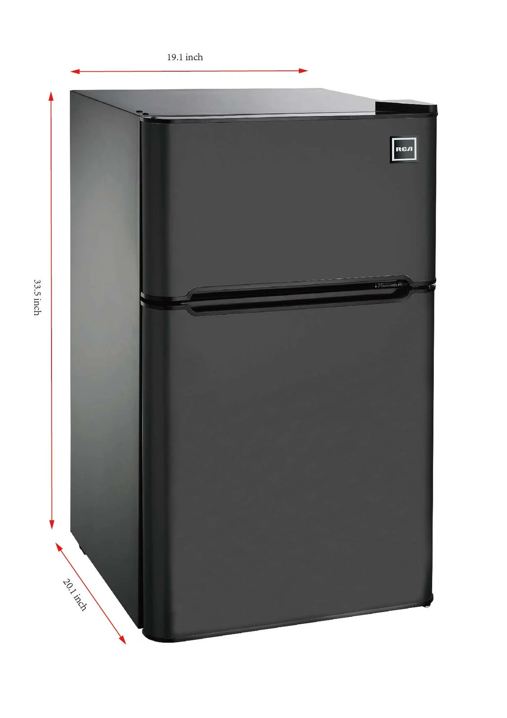 3.2 Cu Ft Two Door Mini Fridge with Freezer, Black K95306