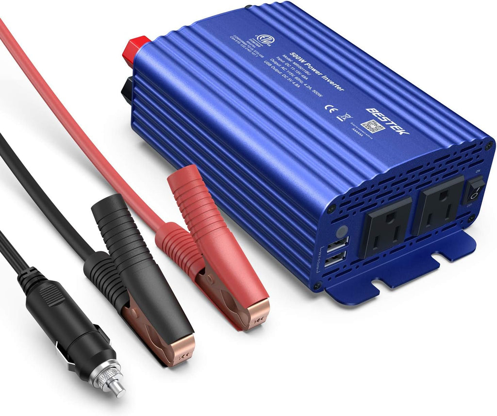 500W Power Inverter with Dual USB Car Charger Pack of 2 A105130