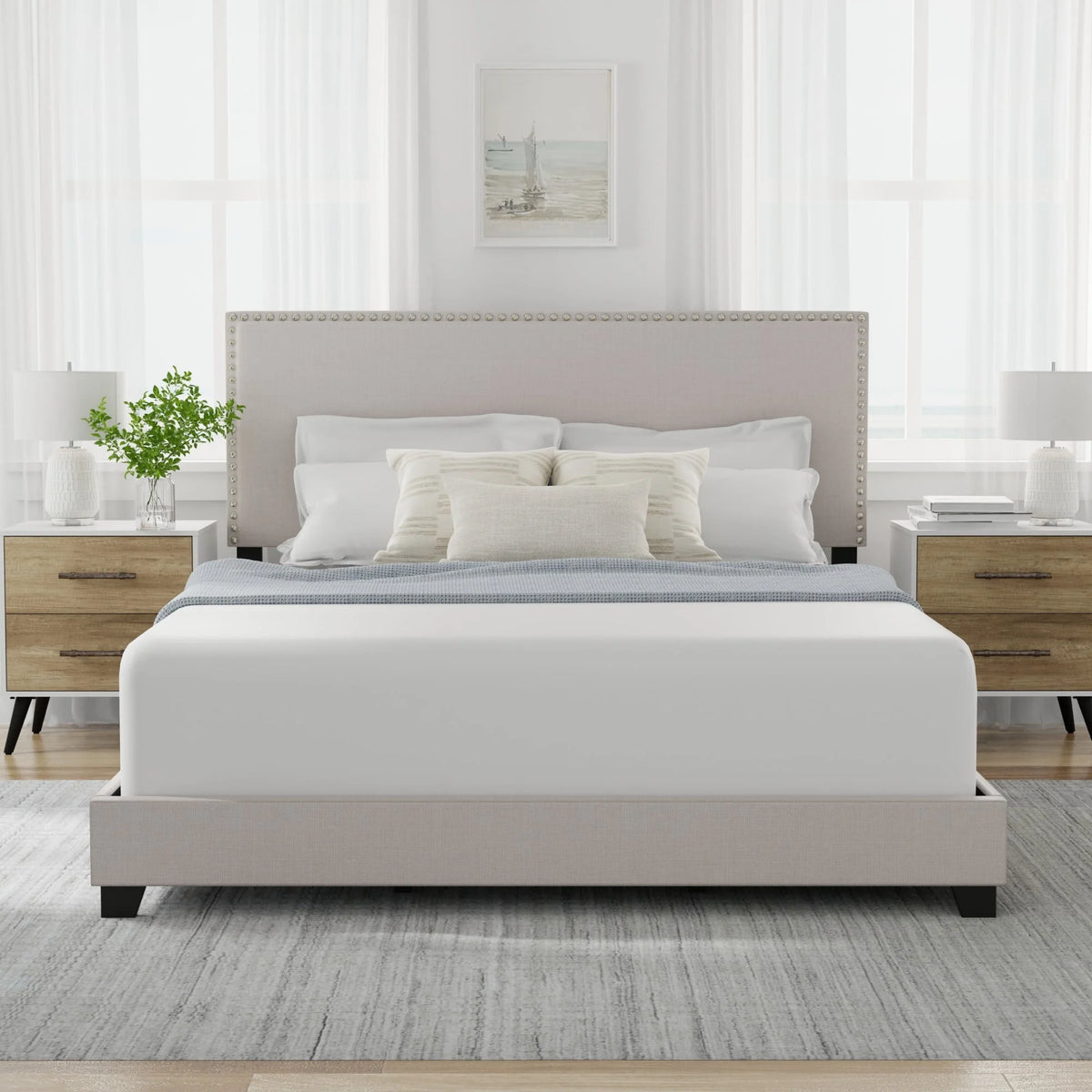 Charcoal Faux Leather Queen Bed D348350