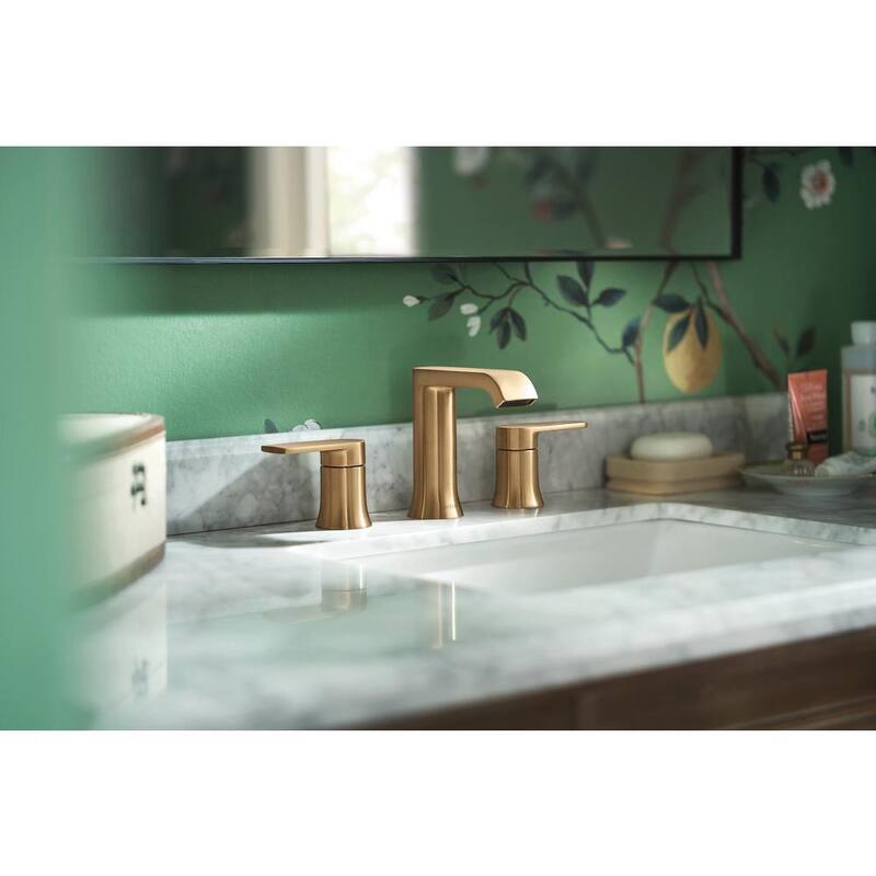 8 in. Widespread Double Handle Bathroom Faucet in Bronzed Gold B8551