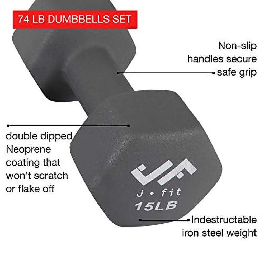 74 lb Dumbbell Set with Steel Stand F971