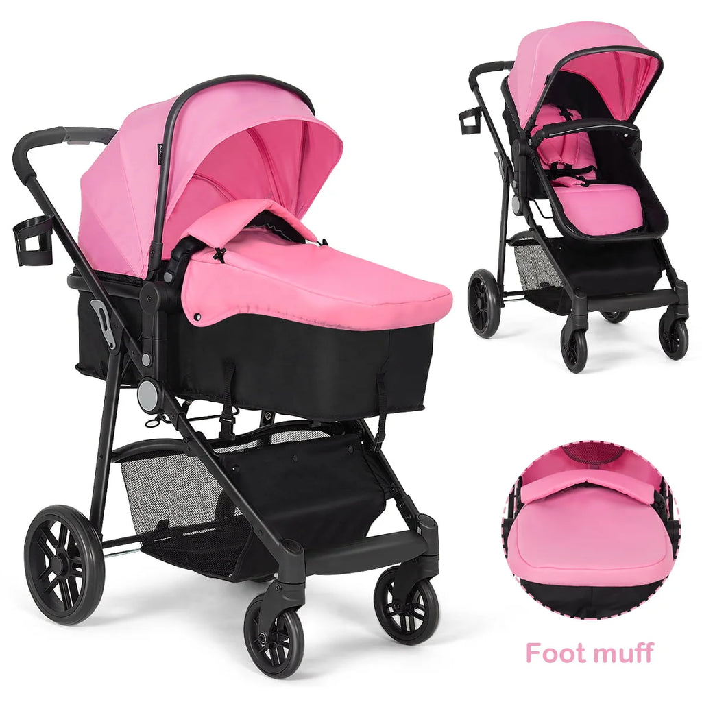 2 In 1 Foldable Baby Stroller Black D3236