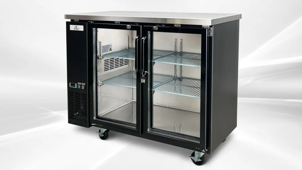 Black Glass Door Back Bar Refrigerator Beer Cooler with LED Lighting I711157