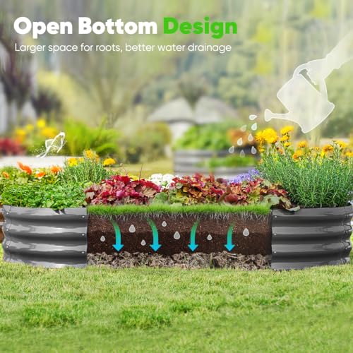 Galvanized Raised Garden Bed Kit with Self Watering System and Mesh Cover, 6x3x1Ft N108504